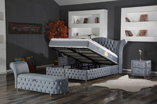 BARCELONA Opbevaringsseng m. Hovedgavl