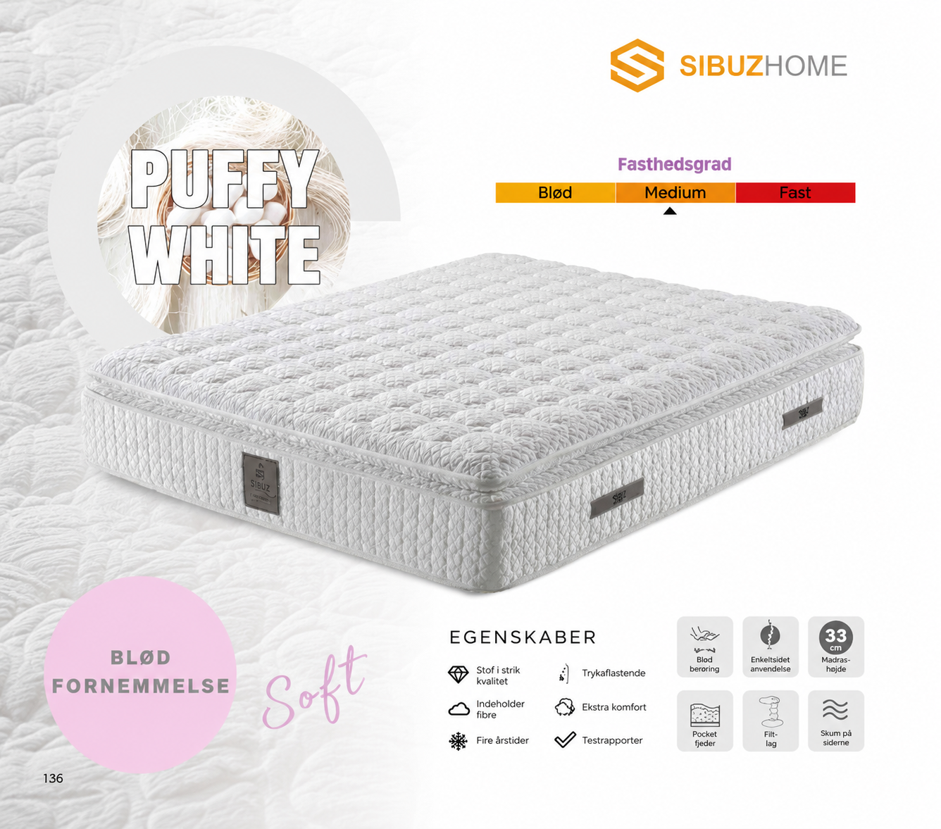 PUFFY WHITE Madras