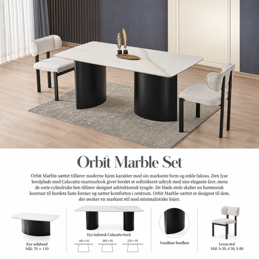 ORBIT MARMOR Spisebordsæt