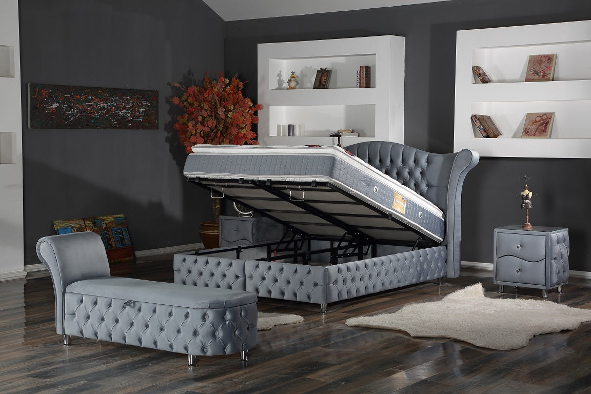 BARCELONA Opbevaringsseng m. Hovedgavl