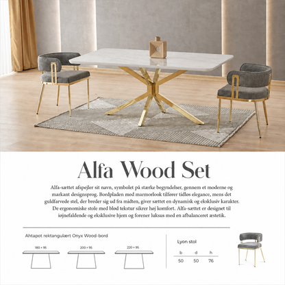 ALFA WOOD Spisebordsæt