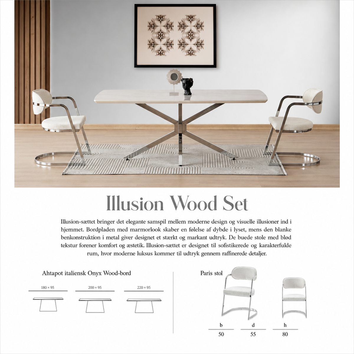 ILLUSION WOOD Spisebordsæt