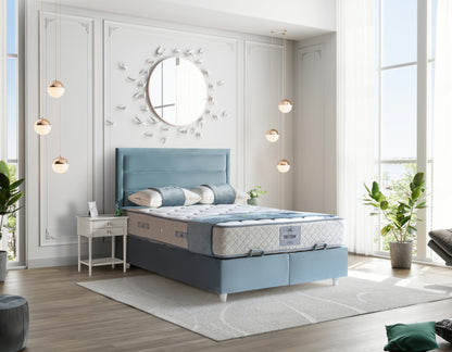 GREY STONE Opbevaringsseng m. Hovedgavl