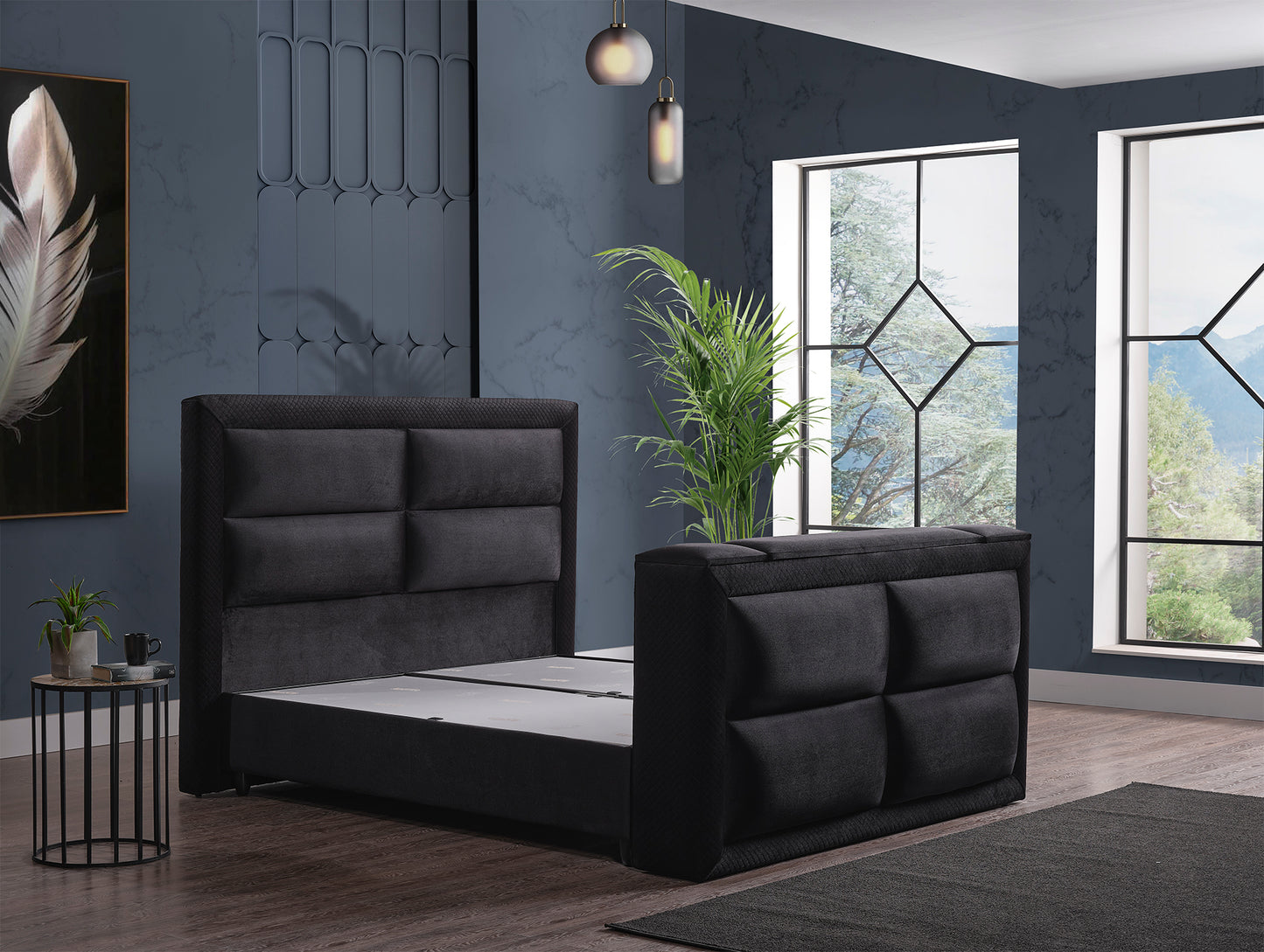 NEW KING Opbevaringsseng m. Hovedgavl