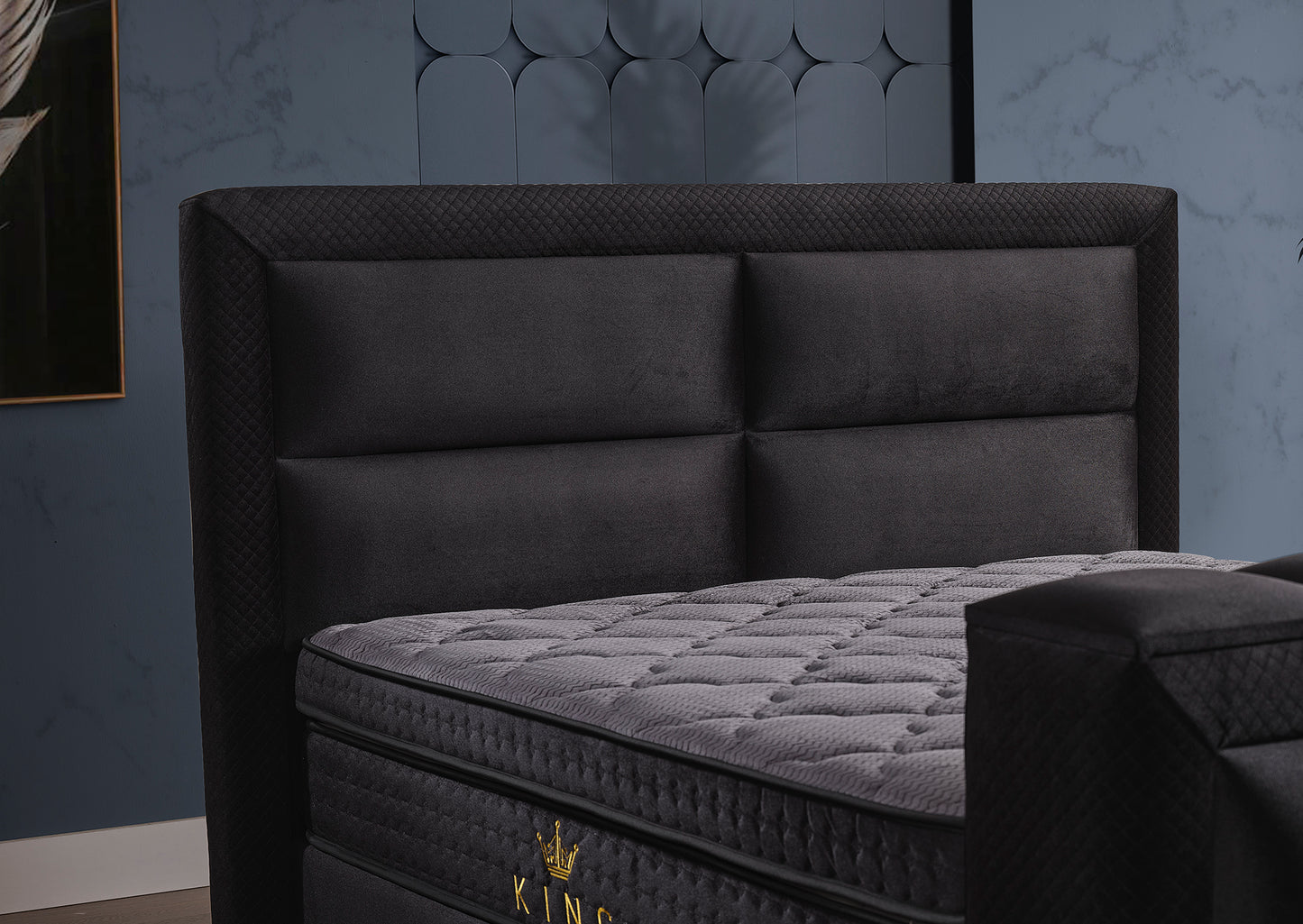 NEW KING Opbevaringsseng m. Hovedgavl