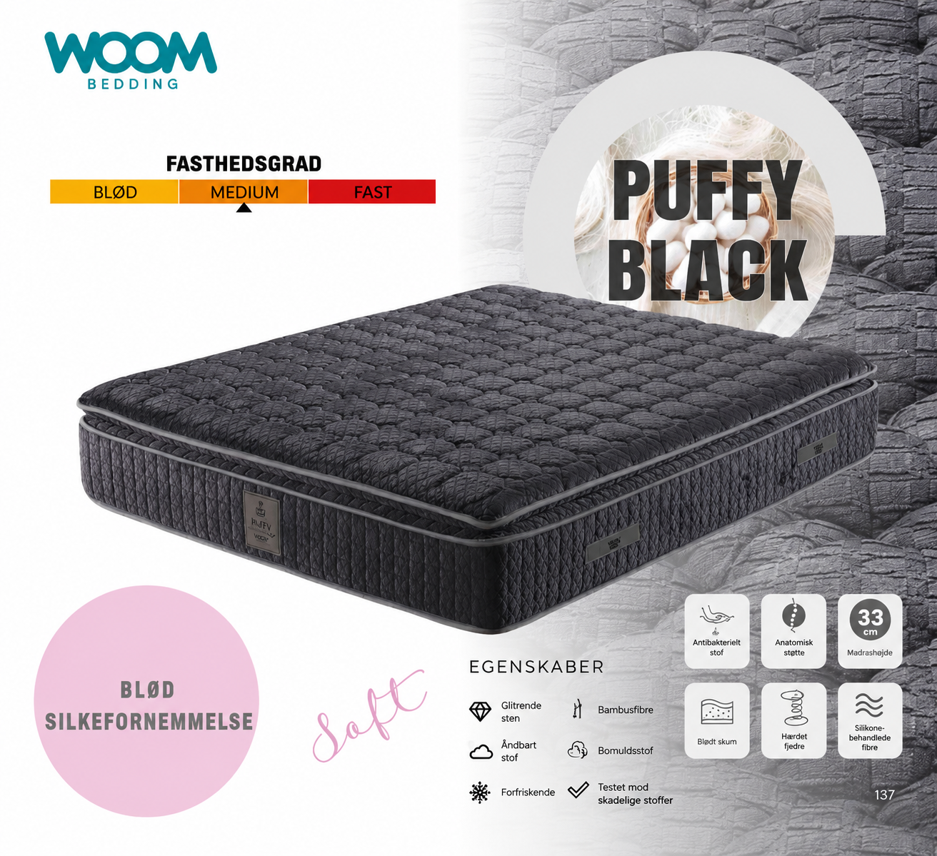 PUFFY BLACK Madras
