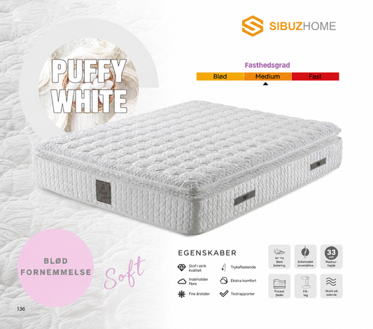 PUFFY WHITE Madras