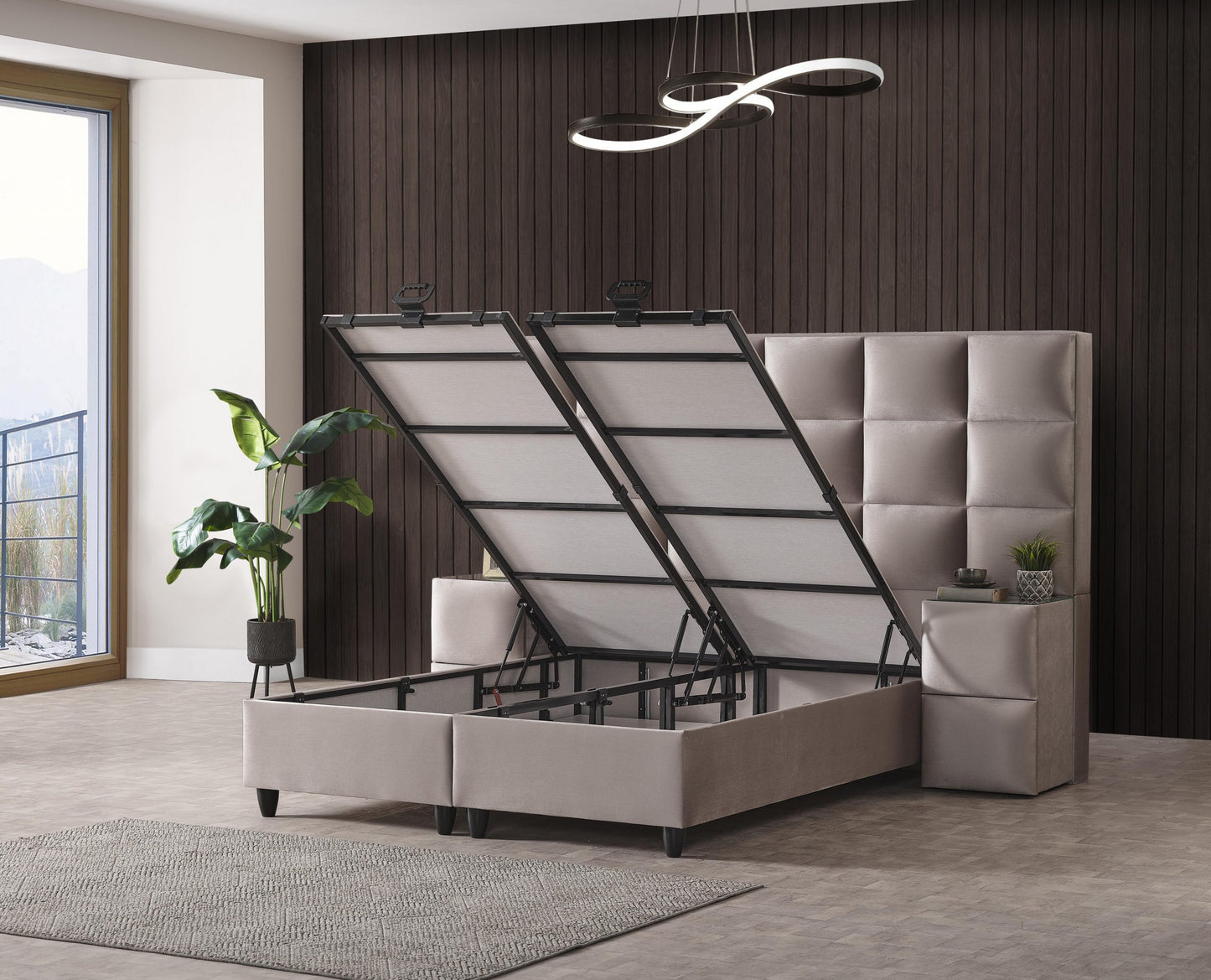 VENEZIA Opbevaringsseng m. Hovedgavl