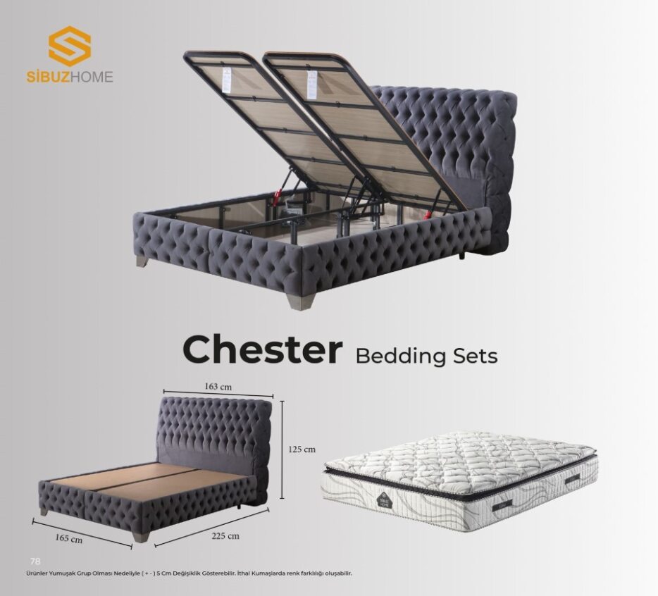 CHESTER Opbevaringsseng m. Hovedgavl inkl. Madras