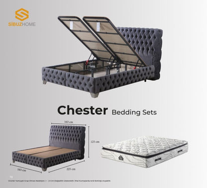 CHESTER Opbevaringsseng m. Hovedgavl inkl. Madras